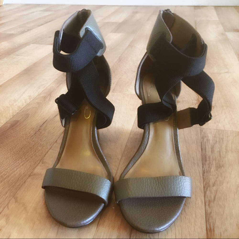 Report Signature Cross Ankle Strap Wedge Heels